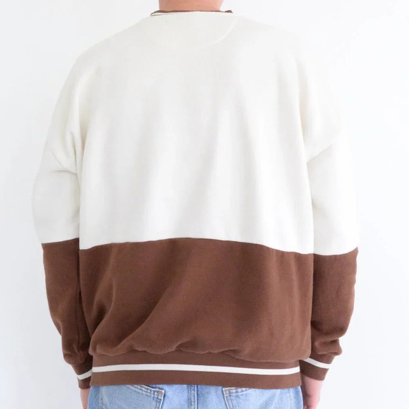 Disney Our Universe Embroidered Tinkerbell Cream And Brown Crew Neck Sweater Med - Picture 2 of 11